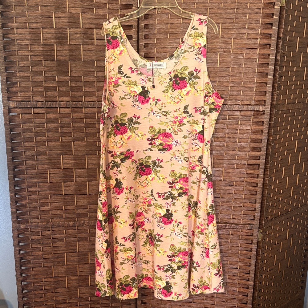 Charming Floral Sleeveless Mini Dress